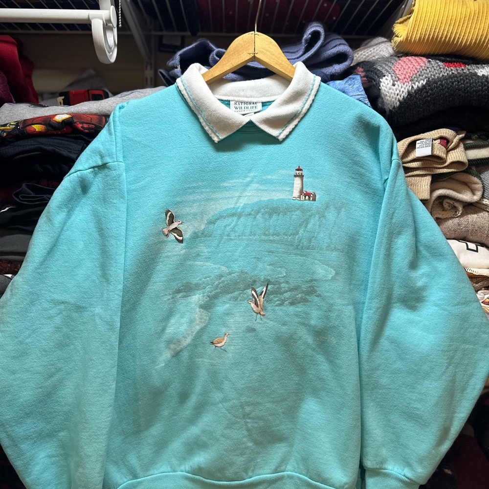 Vintage Women’s National Wildlife Federation Coastal Nature Sweatshirt Large